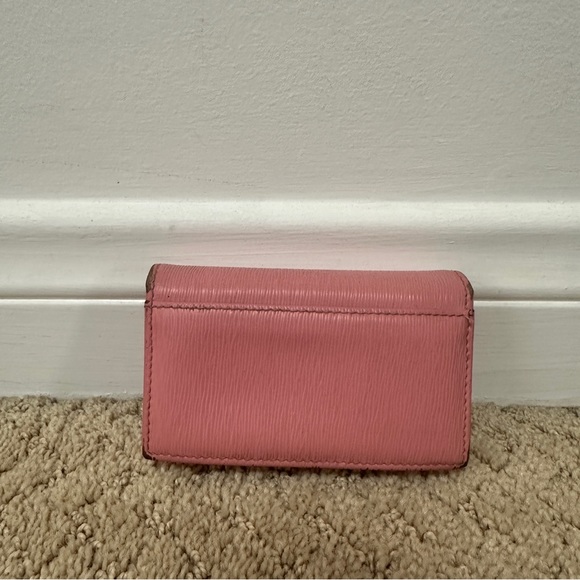 Prada Pink Saffiano Leather Card Case Mini Wallet - Picture 2 of 5